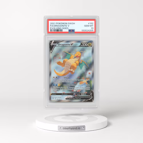 2021 Pokémon Sword & Shield Evolving Skies #192 Dragonite V - Holo Full Art (PSA 10 GEM MINT)