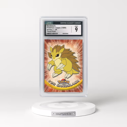 1999 Series 1 (Oval Nintendo Seal) #28 Sandslash - Third Print (Green Logo) (CGC 9 MINT)