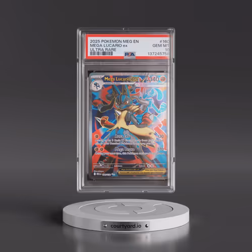 2025 Pokémon Meg EN-Mega Evolution #160 Mega Lucario EX - Holo Ultra Rare (PSA 10 GEM MINT)