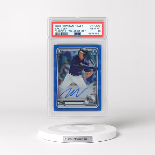 2020 Bowman Draft Chrome Draft Picks Autographs #CDAZV Zac Veen - Blue Refractor (PSA 10 GEM MINT)