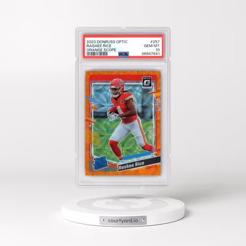 2023 Panini Donruss Optic #257 Rashee Rice - Orange Scope (PSA 10 GEM MINT)