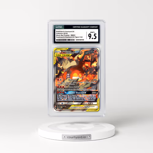2019 Sun & Moon Promos #SM201 Reshiram & Charizard GX - Full Art Holo (CGC 9.5 MINT+)