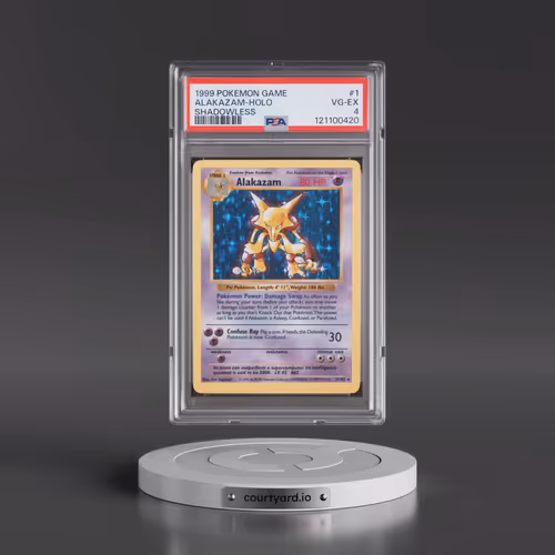 1999 Pokémon Game #1 Alakazam - Holo Shadowless (PSA 4 VG-EX)