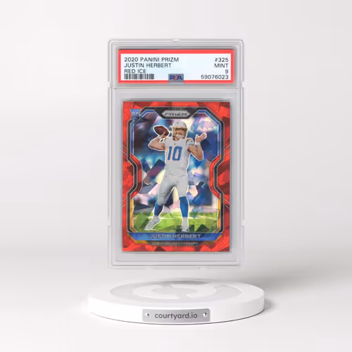 2020 Panini Prizm #325 Justin Herbert - Red Ice (PSA 9 MINT)