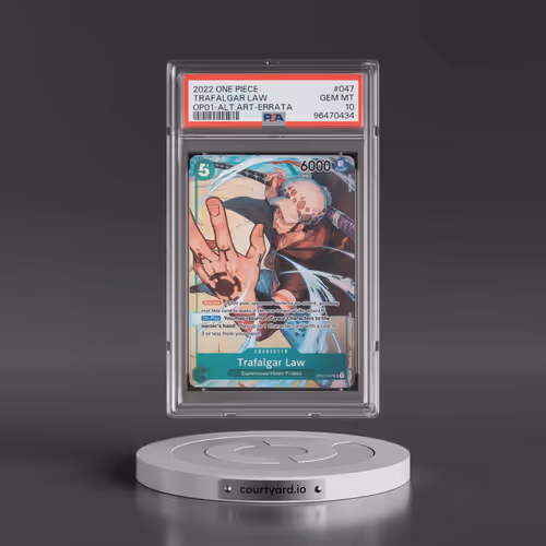 2022 One Piece OP01-Romance Dawn #047 Trafalgar Law - Alternate Art-Errata (PSA 10 GEM MINT)