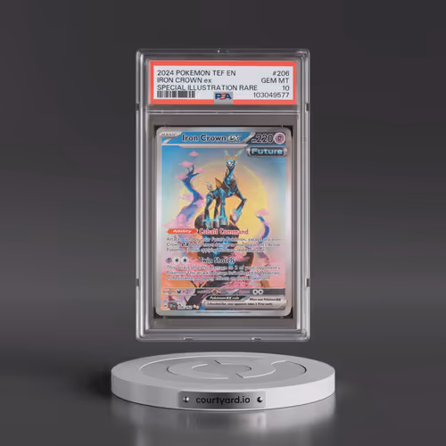 2024 Pokémon Tef EN-Temporal Forces #206 Iron Crown EX - Holo Special Illustration Rare (PSA 10 GEM