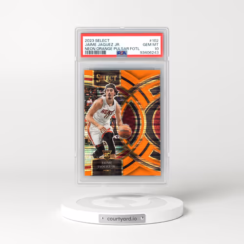 2023 Panini Select #102 Jaime Jaquez Jr. - Neon Orange Pulsar Fotl (PSA 10 GEM MINT)