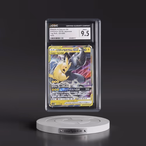 2018 Tag Bolt #031/095 Pikachu & Zekrom GX - Holo (CGC 9.5 MINT+)