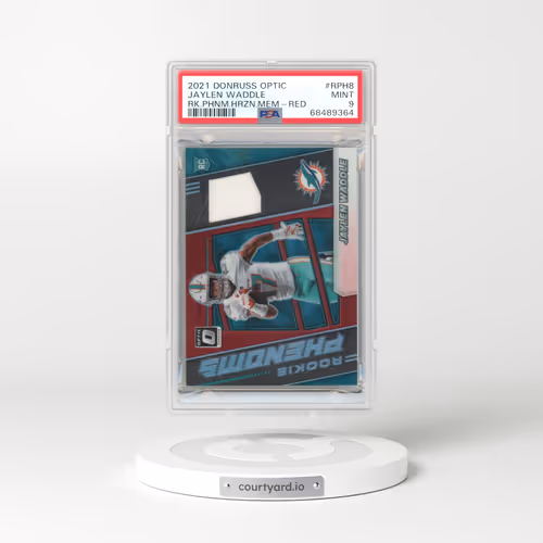 2021 Panini Donruss Optic Rookie Phenoms Horizontal Memorabilia #RPH8 Jaylen Waddle - Red (PSA 9 MINT)