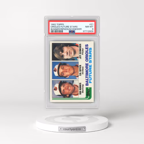 1982 Topps #21 Orioles Future Stars - Bonner/Ripken/Schneider (PSA 8 NM-MT)