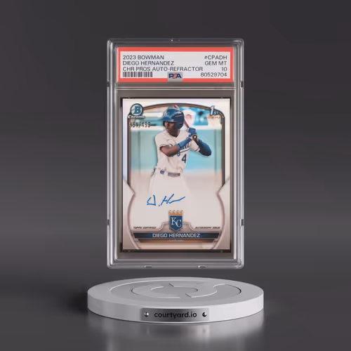 2023 Bowman Chrome Prospect Autographs #CPADH Diego Hernandez - Refractor (PSA 10 GEM MINT)