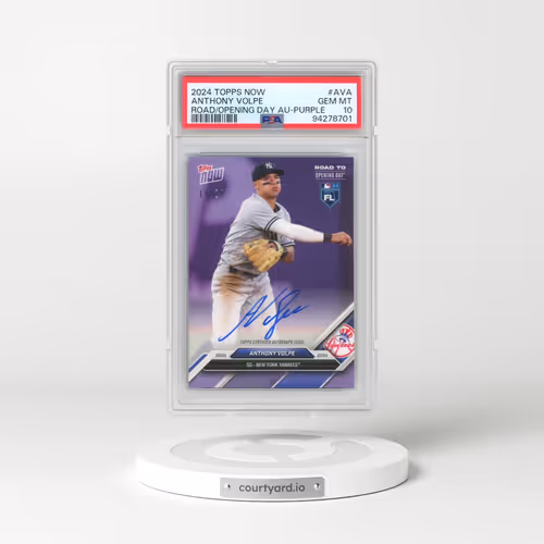 2024 Topps Now Road to Opening Day Autograph #AVA Anthony Volpe - Purple (PSA 10 GEM MINT)
