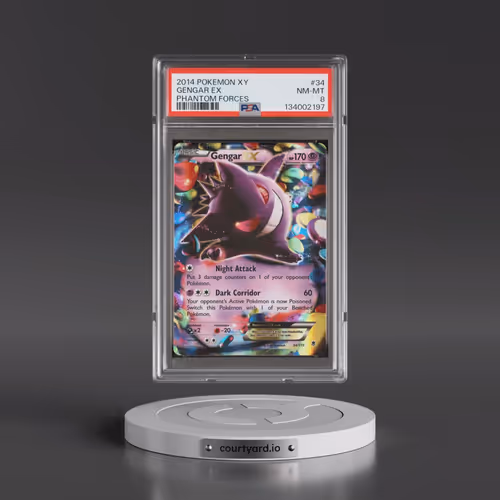2014 Pokémon XY Phantom Forces #34 Gengar EX - Holo (PSA 8 NM-MT)