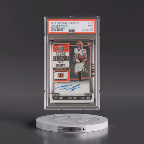 2023 Panini Contenders Optic #105 Chase Brown - Autograph (PSA 9 MINT)