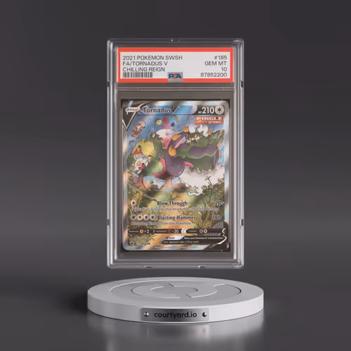 2021 Pokémon Sword & Shield Chilling Reign #185 Tornadus V - Holo Full Art (PSA 10 GEM MINT)