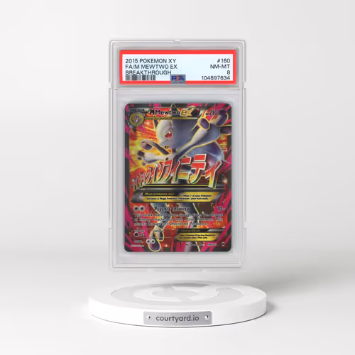 2015 Pokémon XY Breakthrough #160 M Mewtwo EX - Holo Full Art (PSA 8 NM-MT)