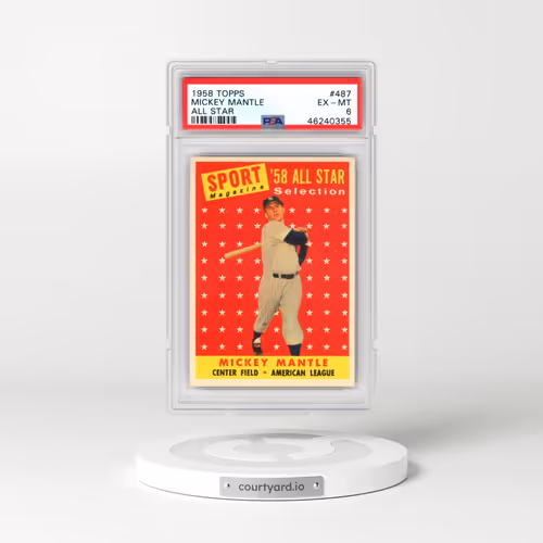 1958 Topps #487 Mickey Mantle - All Star (PSA 6 EX-MT)