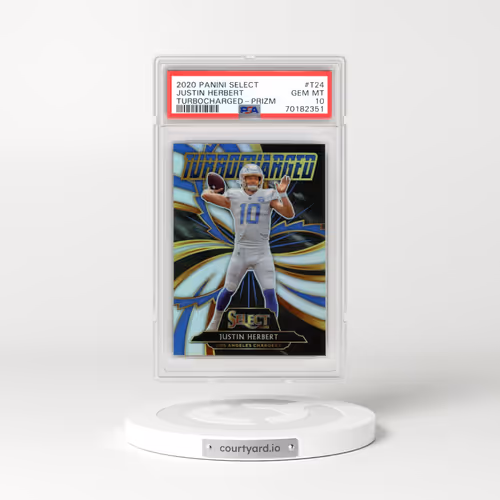 2020 Panini Select Turbocharged #T24 Justin Herbert - Prizm (PSA 10 GEM MINT)