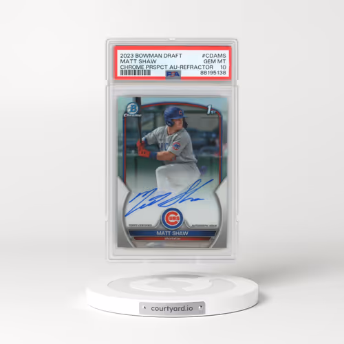 2023 Bowman Draft Chrome Prospect Autograph #CDAMS Matt Shaw - Refractor (PSA 10 GEM MINT)