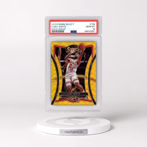 2019 Panini Select #194 Coby White - Gold Wave (PSA 10 GEM MINT)