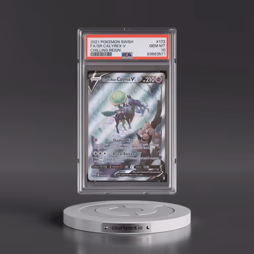 2021 Pokémon Sword & Shield Chilling Reign #172 Shadow Rider Calyrex V - Holo Full Art (PSA 10 GEM M