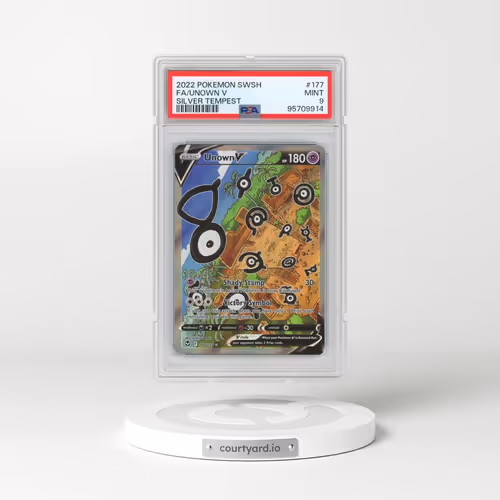 2022 Pokémon Sword & Shield Silver Tempest #177 Unown V - Holo Full Art (PSA 9 MINT)