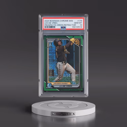 2024 Bowman Mega Box Chrome Prospects #179 Leo de Vries - Green Refractor (PSA 10 GEM MINT)