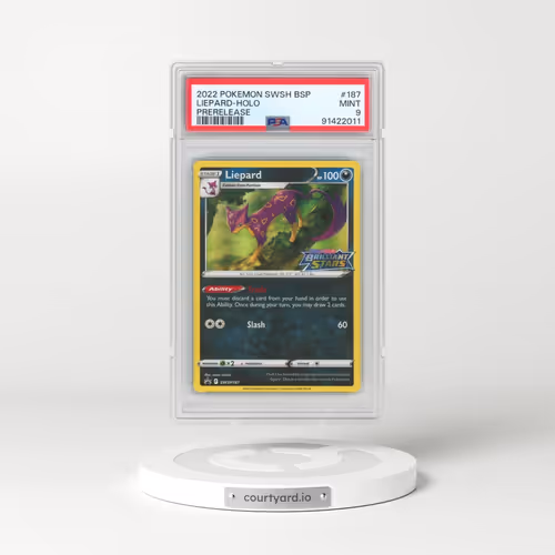 2022 Pokémon Swsh Black Star Promo #187 Liepard - Holo Prerelease (PSA 9 MINT)