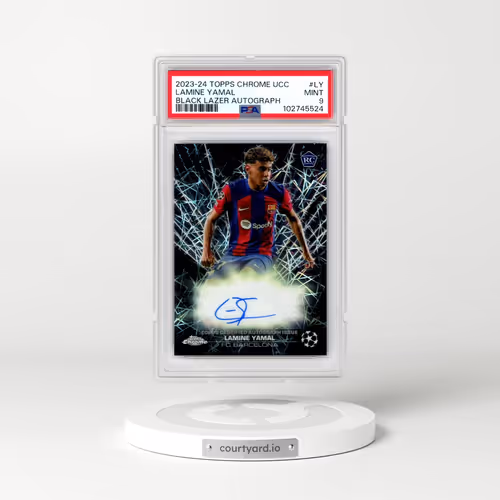2023-24 Topps Chrome UEFA Club Competitions Black Lazer Autographs #LY Lamine Yamal (PSA 9 MINT)