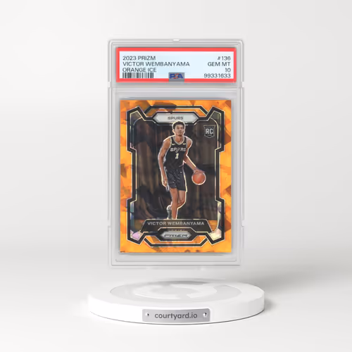 2023 Panini Prizm #136 Victor Wembanyama - Orange Ice (PSA 10 GEM MINT)