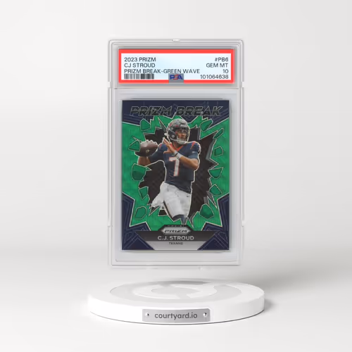 2023 Panini Prizm Prizm Break #PB6 CJ Stroud - Green Wave (PSA 10 GEM MINT)