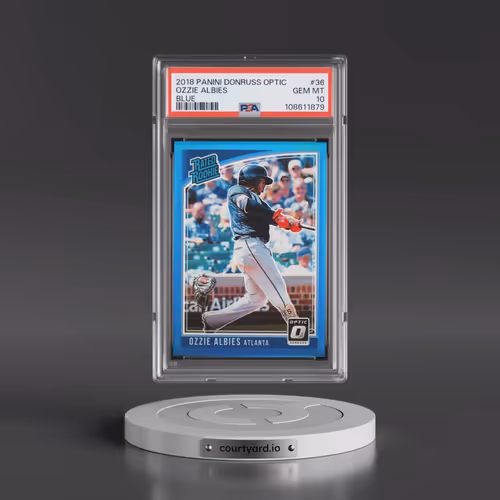 2018 Panini Donruss Optic #36 Ozzie Albies - Blue (PSA 10 GEM MINT)