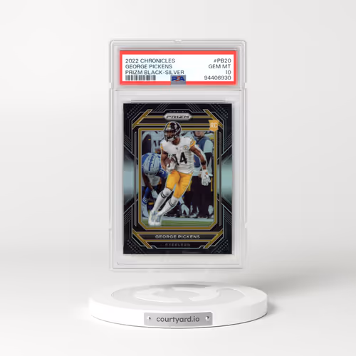 2022 Panini Chronicles Prizm Black #PB20 George Pickens - Silver (PSA 10 GEM MINT)