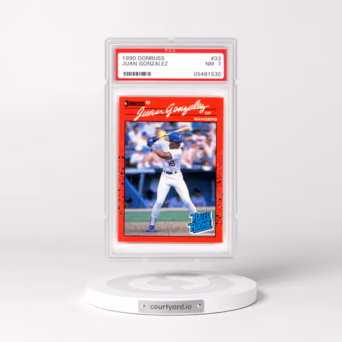 1990 Donruss #33 Juan Gonzalez - Reverse Negative (PSA 7 NM)