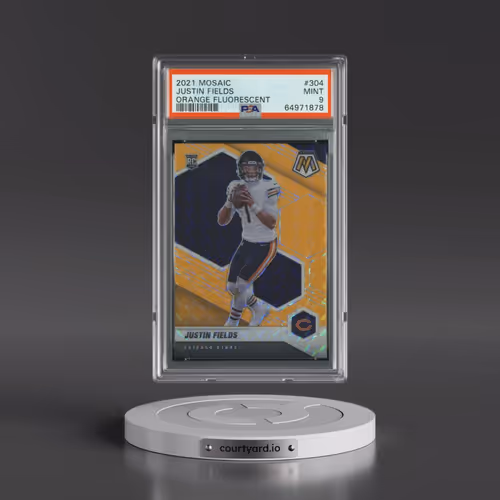 2021 Panini Mosaic #304 Justin Fields - Orange Fluorescent (PSA 9 MINT)