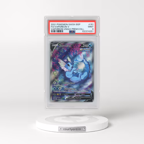 2021 Pokémon Swsh Black Star Promo #181 Vaporeon V - Holo Full Art Vaporeon Vmax Premium Collection (PSA 9 MINT)