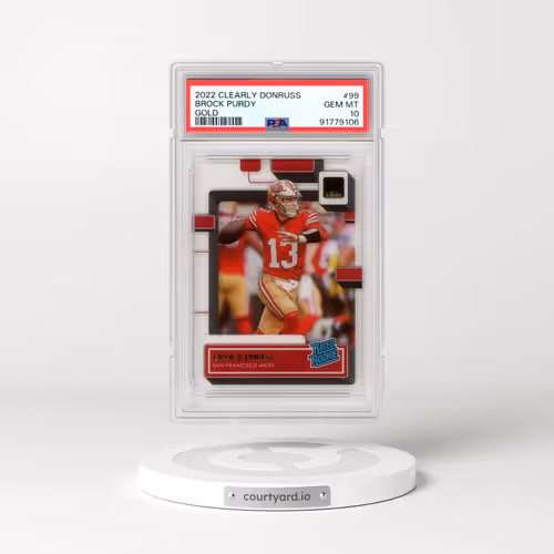2022 Panini Clearly Donruss #99 Brock Purdy - Gold (PSA 10 GEM MINT)
