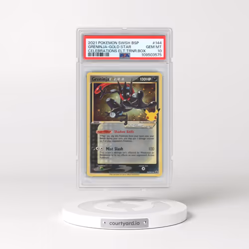 2021 Pokémon Swsh Black Star Promo #144 Greninja-Gold Star - Celebrations Elite Trainer Box (PSA 10