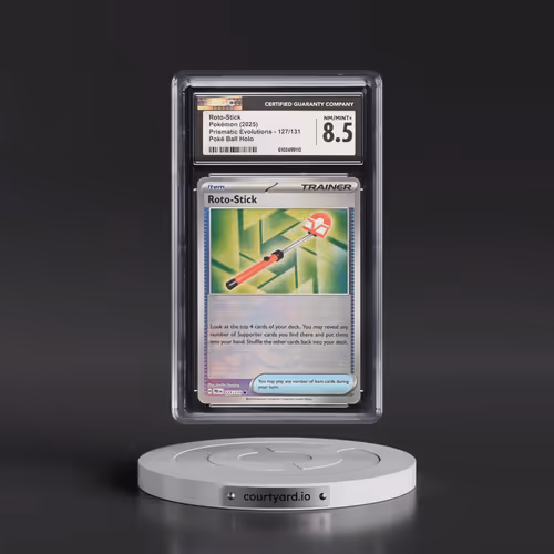 2024 Prismatic Evolutions - PRE EN #127/131 Roto-Stick - Poké Ball Holo (CGC 8.5 NM-MT+)