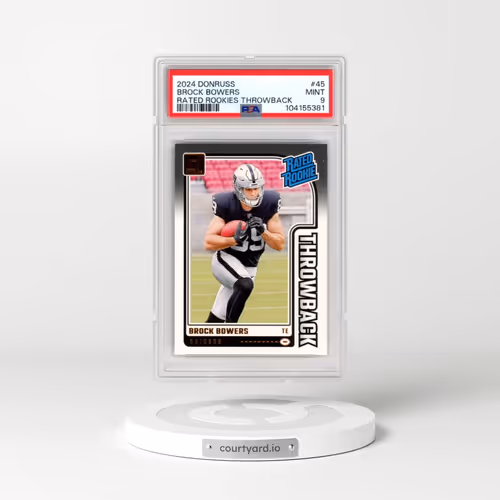 2024 Panini Donruss Rated Rookies Throwback #45 Brock Bowers (PSA 9 MINT)