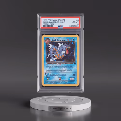 2000 Pokémon Rocket #8 Dark Gyarados - Holo Prerelease (PSA 8 NM-MT)