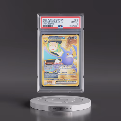 2025 Pokémon Dri EN-Destined Rivals #242 Team Rocket's Crobat EX - Holo Hyper Rare (PSA 10 GEM MINT)