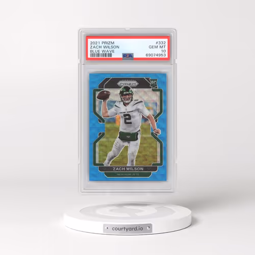 2021 Panini Prizm #332 Zach Wilson - Blue Wave (PSA 10 GEM MINT)