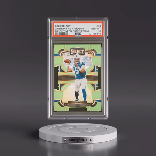 2023 Panini Select #43 Anthony Richardson - Die-Cut Neon Green Prizm (PSA 10 GEM MINT)