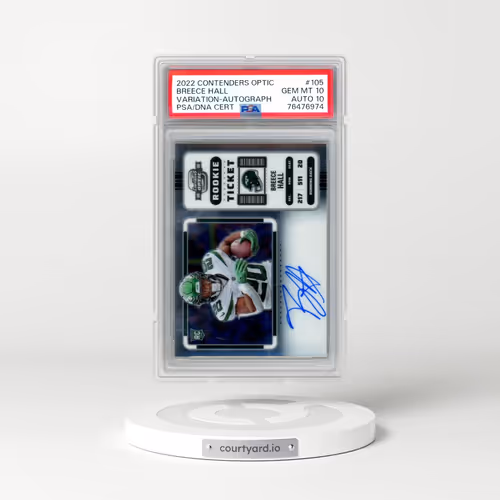 2022 Panini Contenders Optic #105 Breece Hall - Variation-Autograph (PSA 10 GEM MINT)