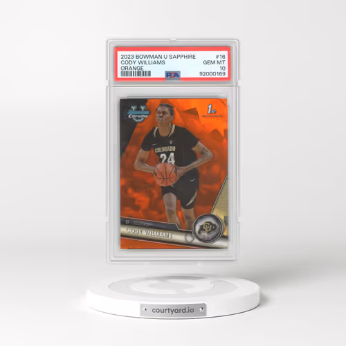 2023 Bowman University Chrome Sapphire #16 Cody Williams - Orange (PSA 10 GEM MINT)