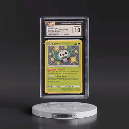 2021 Shining Fates #SV001/SV122 Rowlet - Shiny Rare Holo (CGC 10 GEM MINT)