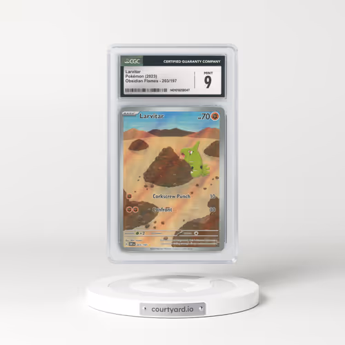 2023 Obsidian Flames #203 Larvitar - Full Art Holo (CGC 9 MINT)