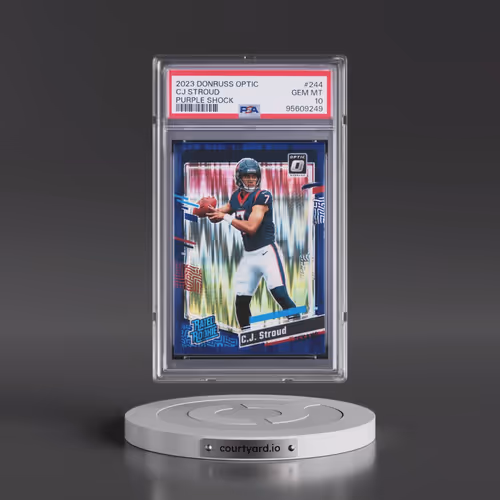 2023 Panini Donruss Optic #244 CJ Stroud - Purple Shock (PSA 10 GEM MINT)