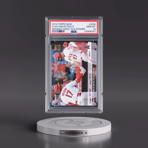 2018 Topps Now Moment of the Week #24W Mike Trout/Shohei Ohtani - Gold Winner (PSA 10 GEM MINT)